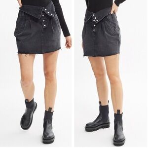 Re/Done 80s Fold Over Waist Denim Skirt New 25